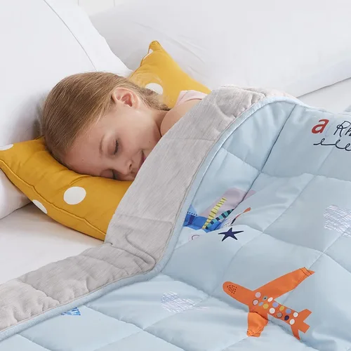 Vista 25 de HOSUKKO - Manta con peso, manta pesada color gris de 5 libras, manta transpirable (36 x 48 pulgadas, 5 libras)