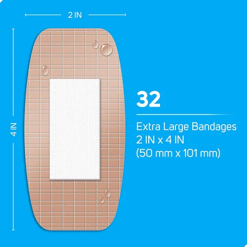 Vista 8 de Care Science Bandas adhesivas resistentes e impermeables, extra grandes, 32 CT 100% impermeables, protección resistente, ayuda a prevenir