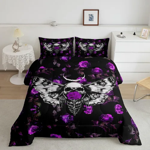 Vista 21 de Erosebridal Juego de ropa de cama de guepardo con rosa azul, juego de edredón con estampado de leopardo y gato, edredón romántico de plumón
