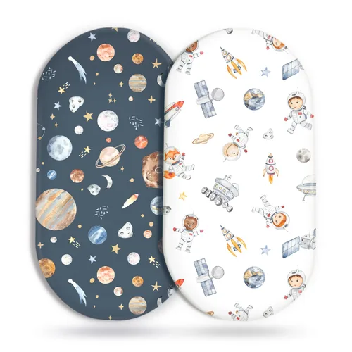 Vista 12 de GRSSDER Juego de 2 sábanas elásticas ultra suaves para cuna, ajuste universal para cuna de bebé, colchón rectangular ovalado, flores y frutas