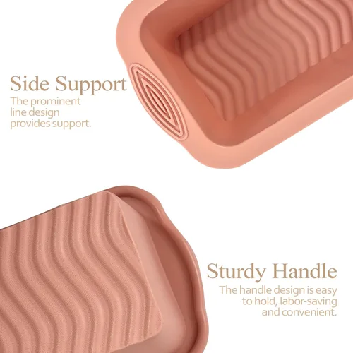 Vista 2 de Koolstuffs Molde de Silicona para Pan de Molde, 2 PCS Moldes Rectangulares Antiadherentes para Hornear para Horno, Pan, Pastel, Fácil Desmoldado