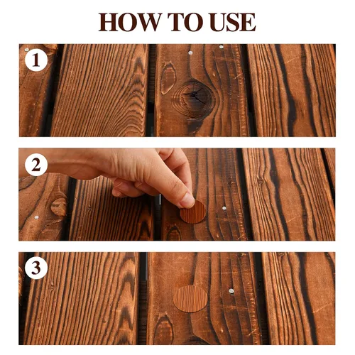 Vista 3 de Tenare 648 piezas calcomanías adhesivas para cubrir agujeros de tornillos, calcomanías de veta de madera para muebles, 12 colores, impermeables