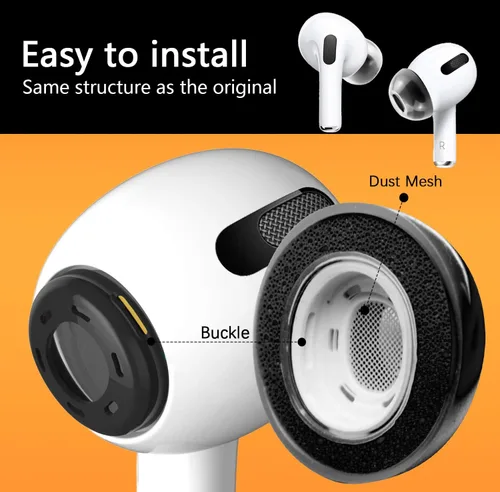 Vista 5 de KASOTT Memory Foam Ear Tips for AirPods Pro 1st & 2nd Gen - Upgraded Liquid Silicone Rubber, Superior Noise Isolation, Secure Fit & Ultimate