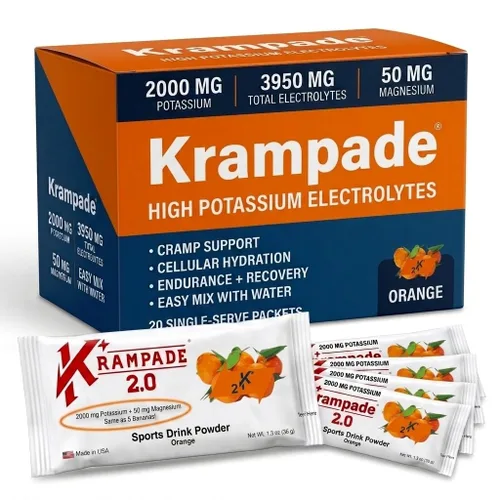 Vista 7 de Krampade High Potassium Electrolytes Powder Low Sugar Lemon Lime, 3950mg Electrolytes, 2000mg Potassium, 50mg Magnesium, Cramp Relief & Prevention