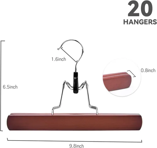 Vista 2 de Nature Smile Perchas antideslizantes de madera para faldas y pantalones, acabado liso, de madera maciza, para extensiones de cabello