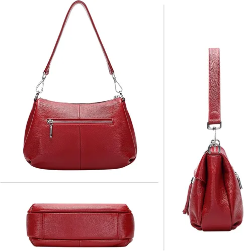 Vista 4 de Over Earth Bolsos de cuero para mujer, bolso de hombro pequeño Hobo para mujer