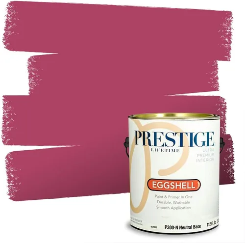 Vista 116 de Prestige Paints E100-T-SW6591 Pintura exterior e imprimación en uno, 1 galón, plano, combinación comparable de Sherwin Williams Amaryllis, 1 galón