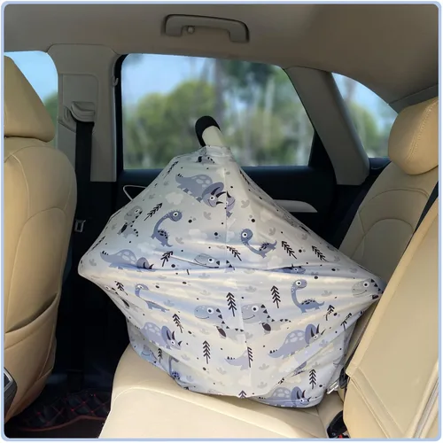 Vista 4 de Fundas de asiento de automóvil para bebés Toldo para asiento de automóvil de bebé, fundas multiusos de lactancia, bufandas de lactancia, regalos