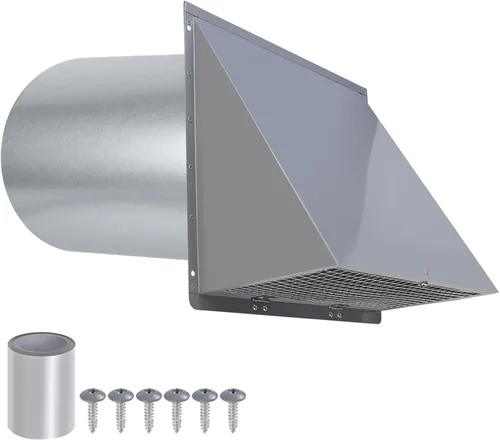 Vista 15 de Cubierta de ventilación de secadora de 4 pulgadas en el exterior, cubierta de ventilación de la secadora de pared al aire libre, tapa de ventilación