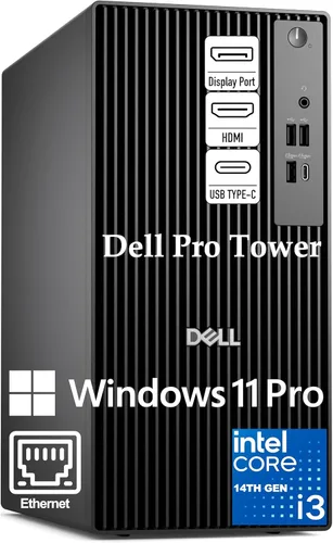 Dell Computadoras de sobremesa, Pro Tower PC de escritorio (Next Gen OptiPlex), procesador Intel de 4 núcleos de 14ª generación, RAM DDR5 de 16 GB,