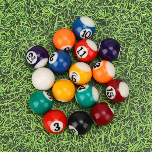Vista 5 de Juego de 16 mini bolas de billar, juego de mini bolas de billar de 1.0 in/0.98 pulgadas, bola de billar de resina para niños