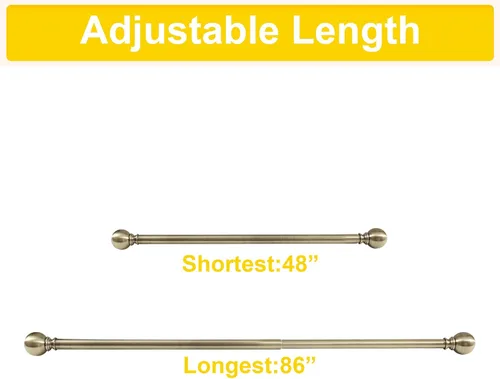 Vista 7 de NICETOWN - Varilla para cortinas de ventana de 1 1/8 de diámetro para ventanas de 48 a 86 pulgadas, juego de varillas ajustables para cortinas