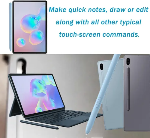 Vista 4 de Galaxy Tab S6 Lite S Pen Reemplazo para Samsung Galaxy Tab S6 Lite 2024 (EJ-PP610) Lápiz táctil + puntas de repuesto (azul angora)