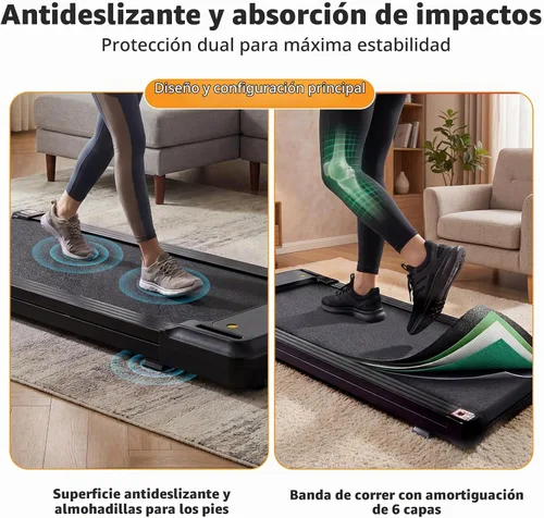 Vista 4 de NEWBULIG Almohadilla portátil compacta para caminar, cintas de correr para Plateado (Classic Silver)