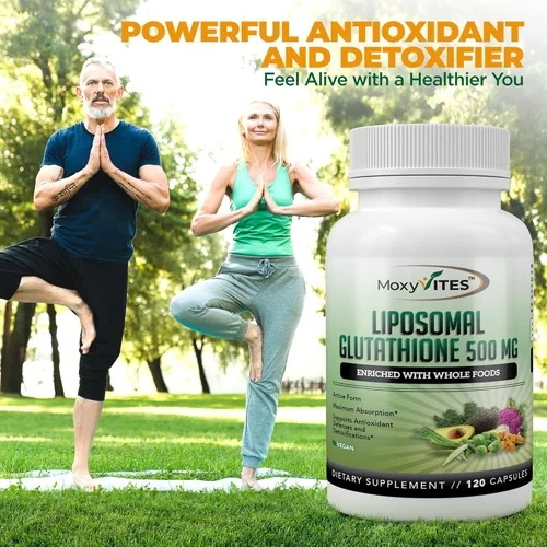 Vista 8 de Suplemento de glutatión liposomal de 500 mg – L glutatión puro (GSH) reducido – Forma activa, hecho con alimentos integrales orgánicos, complejo