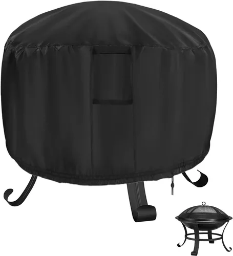 Vista 18 de Cubierta para hoguera, cubierta para hoguera de 20 pulgadas, cubiertas impermeables para exteriores con asas y cordón de ajuste, 20 x 15 pulgadas