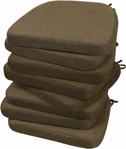 Vista 114 de AAAAAcessories - Cojines para silla en forma de D, 2" de espesor, almohadillas para sillas de comedor con lazos y removibles, cubierta lavable a