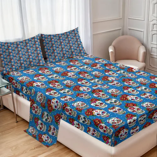 Vista 10 de Ambesonne Sábana encimera floral, patrón rítmico de ramas de bayas de Navidad, suave y cómoda, ropa de cama decorativa de 1 pieza, tamaño Verde