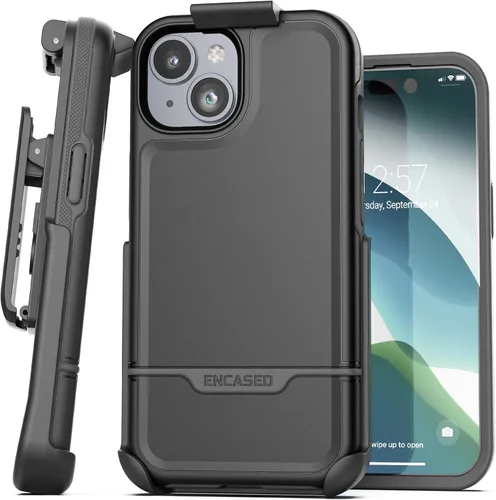 Vista 28 de ENCASED Funda para cinturón con clip para iPhone 11 (2019 Rebel Armor) Funda protectora resistente de cuerpo completo con soporte (Negro)