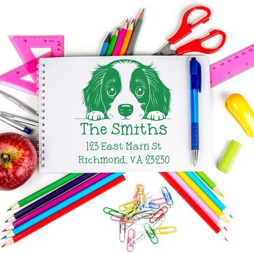 Vista 385 de Sello de alta calidad para cachorros Airedale Terrier – Sello de dirección personalizado – Ideal para los amantes de los perros – Elección de 5