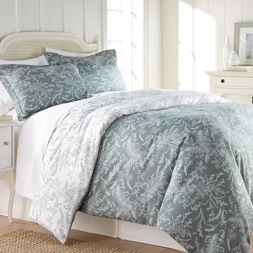 Vista 8 de Southshore Fine Living, Inc. Juego de edredón para colchón individual, ropa de cama de calidad hotelera, colcha floral con funda de almohada a juego