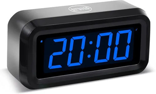 Vista 11 de Reloj despertador digital Timegyro, funciona con pilas, con pantalla LED para dormitorios, larga duración de batería de 12 meses, brillo ajustable