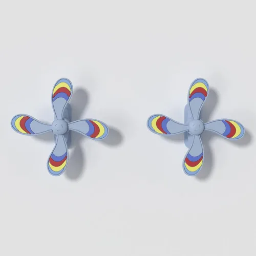 Vista 7 de Zureto Abanicos de flores 3D, accesorios de aletas deslizantes de tiburón, 2 pares de aletas de repuesto Cloud Shark Slides