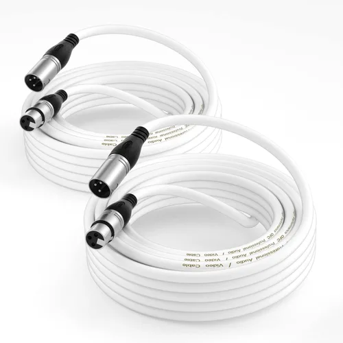 Vista 10 de EBXYA Cable XLR de 2 pies, paquete de 10 unidades, cable de micrófono equilibrado premium con cable XLR de 3 pines macho a hembra, color negro