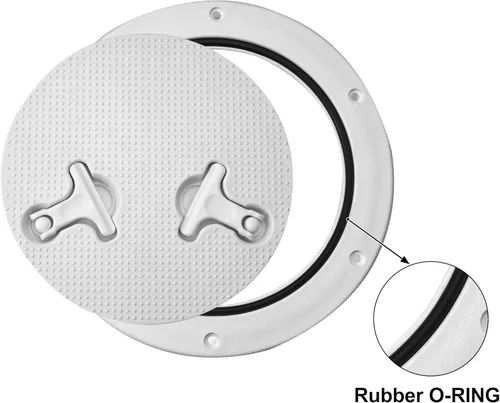 Vista 3 de X AUTOHAUX Placa de cubierta de inspección de barco de 8 pulgadas, escotilla de inspección redonda marina con cubierta desmontable, hermética al