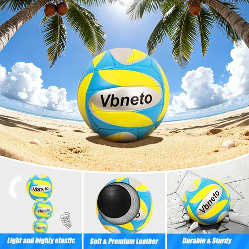Vista 5 de Red de voleibol para patio trasero, red ajustable resistente anti-hundimiento para exteriores con sistema de cabrestante, juego de voleibol de playa