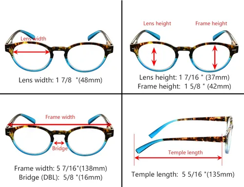 Vista 3 de Eyekepper Paquete de 3 lentes de lectura redondos ovalados con estilo para mujer +0.50