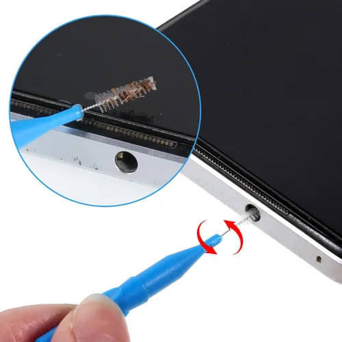 Vista 5 de Paquete de 20 unidades de limpieza de puerto de carga de teléfono, limpiador de mini cepillos antiobstrucción para 17 Pro Max, herramientas