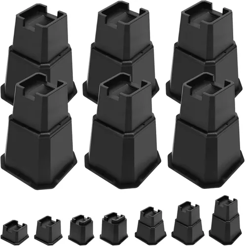 Vista 22 de Elevadores de Cama Shouwuhho de 2 Pulgadas, Elevadores de Muebles con Alturas de 2 3 4 5 6 7 8 Pulgadas de Alta Resistencia, Elevadores de Cama