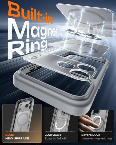 Vista 297 de TOCOL Funda para iPhone 11, compatible con Magsafe, protección completa de cámara, imanes integrados, protección contra caídas, funda translúcida