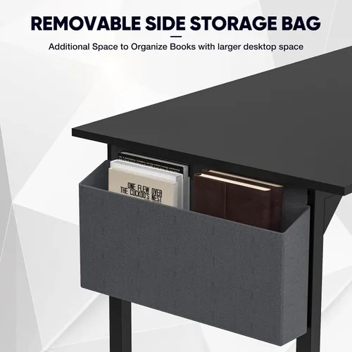 Vista 72 de DUMOS Escritorio de oficina pequeño de 32 pulgadas para computadora de estilo moderno y simple, mesa de trabajo de estudio para el dormitorio