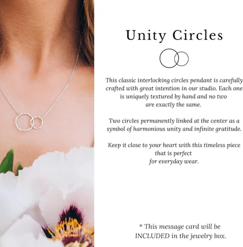 Vista 3 de HOPE LOVE SHINE Thank You Necklace for Baby Shower Host - Sterling Silver Interlocking Rings - Appreciation Gift for Hostess