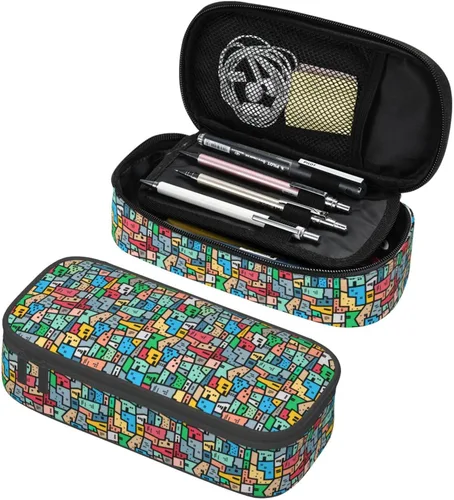 Vista 25 de Estuche grande para lápices de astrología, luna y sol, estuche para lápices con compartimentos con cremallera, bolsa de lápices para niños
