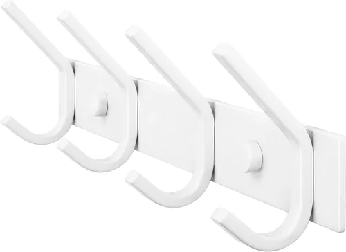 Vista 21 de WEBI Percheros para montar en la pared, ganchos para colgar en la pared, color blanco, gancho para colgar abrigos, 2 ganchos para colgar abrigos