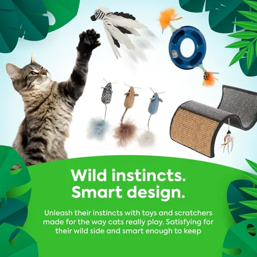 Vista 7 de SmartyKat Instincts Chatty Chirp HappyNip - Juguete para gatos y gatitos de interior, ruido electrónico, pájaro suave y afelpado con hierba gatera