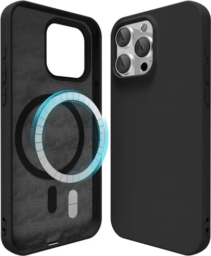 Vista 342 de oakxco Funda de silicona para iPhone 12 Pro Max, magnética, compatible con carga inalámbrica Magsafe, cubierta protectora de goma suave y delgada