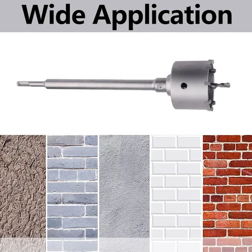 Vista 5 de Sierra perforadora para hormigón de 3.937 in / 4 pulgadas + varilla SDS Plus de 8.661 in, sierra de agujero para cemento y ladrillo para hormigón