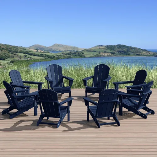 Vista 50 de WestinTrends Malibu - Juego de 2 sillas Adirondack plegables de polietileno para exteriores, color blanco