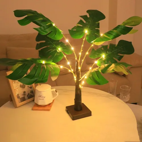 Vista 59 de Lámpara de árbol de Pascua iluminada, decoración de Pascua para mesa, mini árbol de abedul artificial, decoración de bonsái para dormitorio, mesita