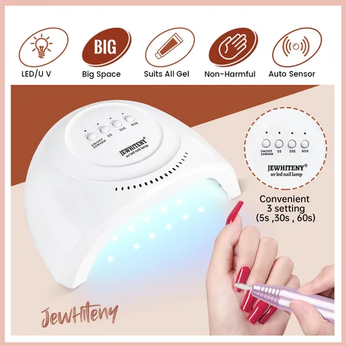 Vista 6 de JEWHITENY Kit de gel constructor sólido no pegajoso de 12 colores: gel de escultura 3D con mini lámpara de uñas U V para extensión de uñas