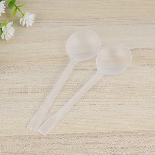 Vista 5 de Cucharas de plástico para sopa, paquete de 50 unidades, cucharas desechables resistentes al calor y sin BPA, cucharas de servir de peso pesado