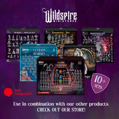 Vista 6 de Paquete de Monstruos Wildspire para Miniaturas DND Paquete de Impulso de 16 Monstruos a Granel Escala 28mm-32mm Accesorios para Mazmorras y Dragones