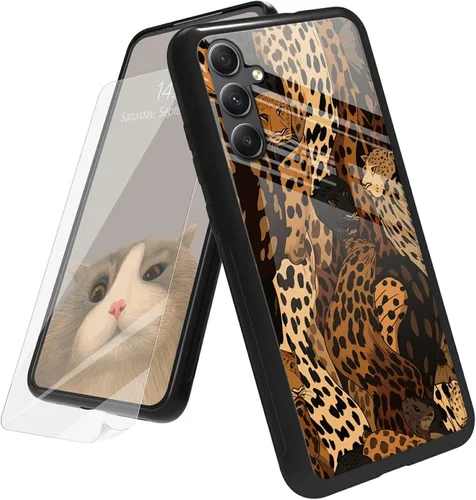 Vista 148 de Funda para Samsung Galaxy A12 5G con protector de pantalla, parte trasera de vidrio templado + TPU de silicona suave que absorbe los golpes