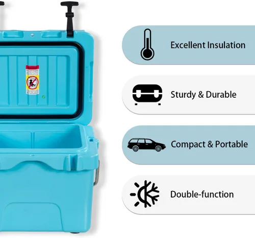 Vista 9 de Goplus 16 Quart Cooler, 24-Can Capacity Ice Chest with 2 Cup Holders, 3-5 Days Ice Retention, Portable Insulated Ice Box for Camping, Fishing