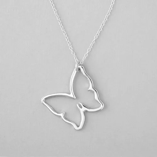 Vista 4 de BUTTERFLY NECKLACE - PURE Sterling Silver Necklace (Handmade in the USA by Gracefully Made Jewelry)