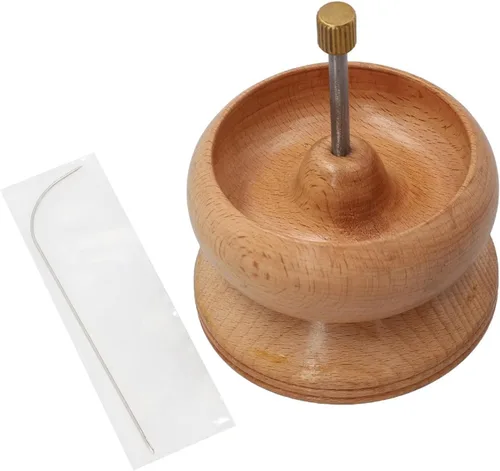 MegaCast Hilador de cuentas de madera, cargador de cuentas con aguja para hacer joyas con soporte de cuentas para manualidades